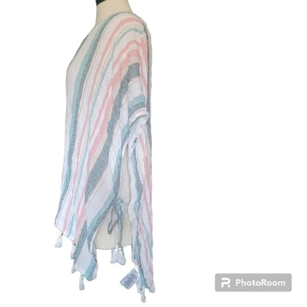 Roxy Make Your Soul Striped Poncho Cover-Up - S